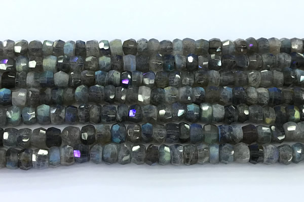 CLB1157 15 inches 4*7mm - 6*7mm faceted nuggets labradorite beads
