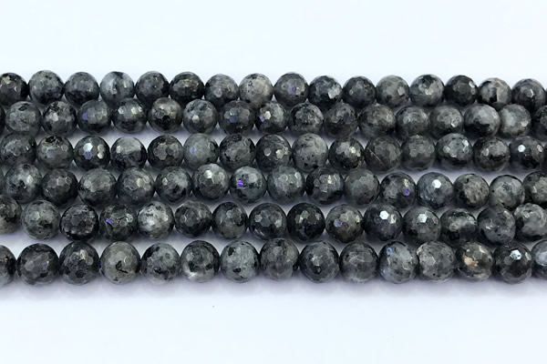 CLB1176 15 inches 8mm faceted round black labradorite beads