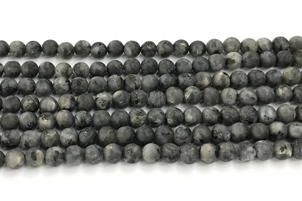 CLB1196 15 inches 6mm round matte black labradorite beads