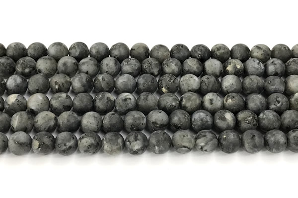 CLB1197 15 inches 8mm round matte black labradorite beads
