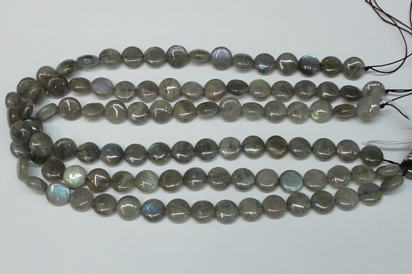 CLB168 15.5 inches 12mm flat round labradorite gemstone beads