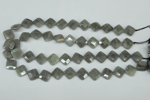 CLB181 15.5 inches 12*12mm faceted diamond labradorite beads