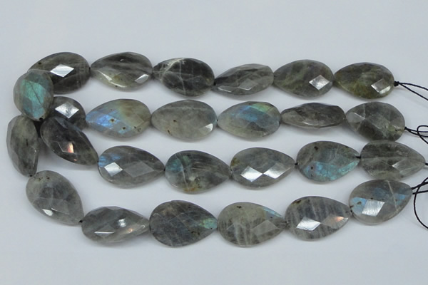 CLB186 15.5 inches 20*30mm faceted flat teardrop labradorite beads