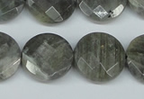 CLB193 15.5 inches 20mm faceted coin labradorite gemstone beads
