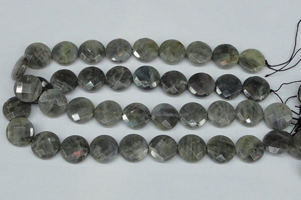 CLB193 15.5 inches 20mm faceted coin labradorite gemstone beads