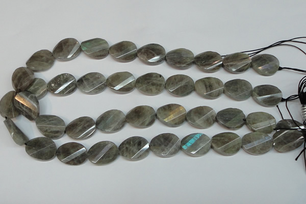 CLB202 15.5 inches 15*20mm faceted & twisted oval labradorite beads