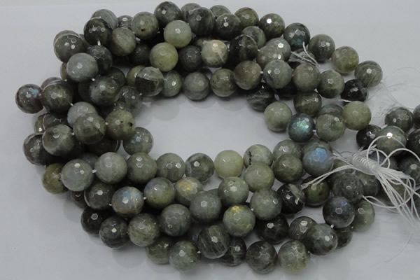 CLB25 15.5 inches 14mm faceted round labradorite gemstone beads