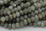 CLB28 15.5 inches 4*6mm faceted rondelle labradorite gemstone beads