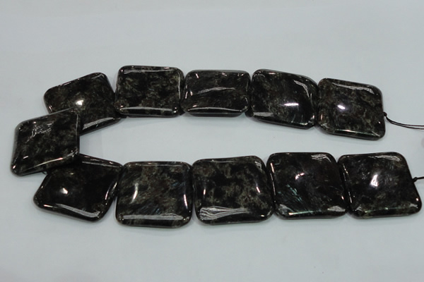 CLB308 15.5 inches 35*35mm square black labradorite gemstone beads