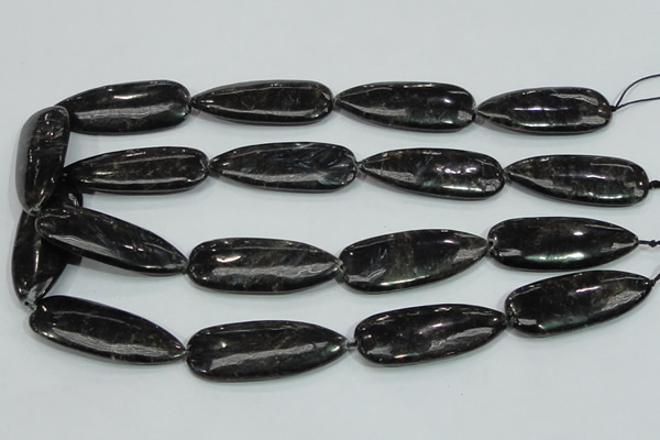 CLB317 15.5 inches 18*42mm flat teardrop black labradorite beads