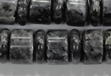 CLB320 15.5 inches 6*18mm & 12*18mm rondelle black labradorite beads