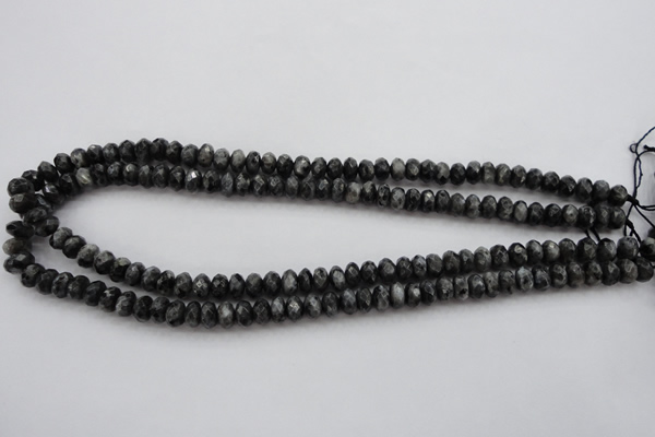 CLB330 15.5 inches 5*8mm faceted rondelle black labradorite beads
