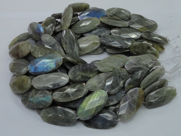 CLB48 15.5 inches 20*40mm faceted oval labradorite gemstone beads