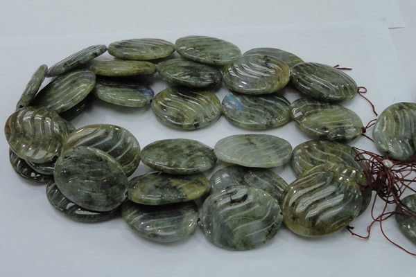 CLB50 15.5 inches 30*40mm carved oval labradorite gemstone beads