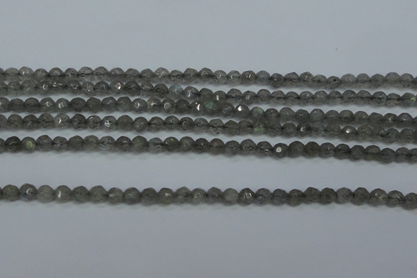 CLB510 15.5 inches 4mm faceted round labradorite gemstone beads