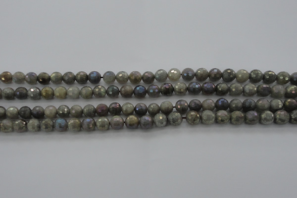 CLB612 15.5 inches 8mm faceted round AB-color labradorite beads
