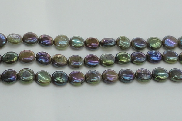 CLB636 15.5 inches 12mm flat round AB-color labradorite beads