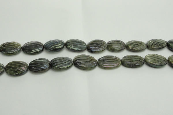 CLB668 15.5 inches 18*25mm carved oval AB-color labradorite beads