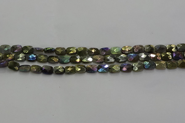 CLB695 15.5 inches 8*10mm faceted rectangle AB-color labradorite beads