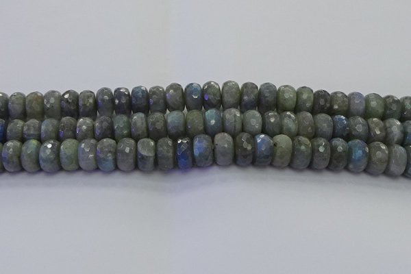 CLB776 15.5 inches 8*14mm faceted rondelle labradorite beads