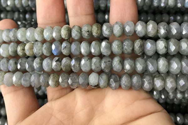 CLB886 15.5 inches 5*8mm faceted rondelle AB-color labradorite beads
