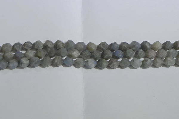 CLB997 15.5 inches 8mm faceted nuggets matte labradorite beads