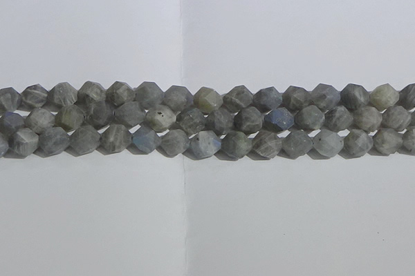 CLB998 15.5 inches 10mm faceted nuggets matte labradorite beads