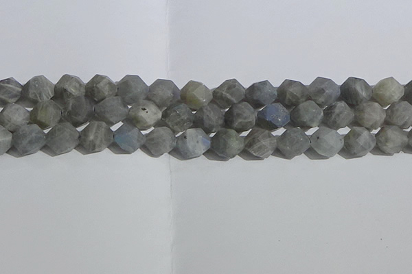 CLB999 15.5 inches 12mm faceted nuggets matte labradorite beads