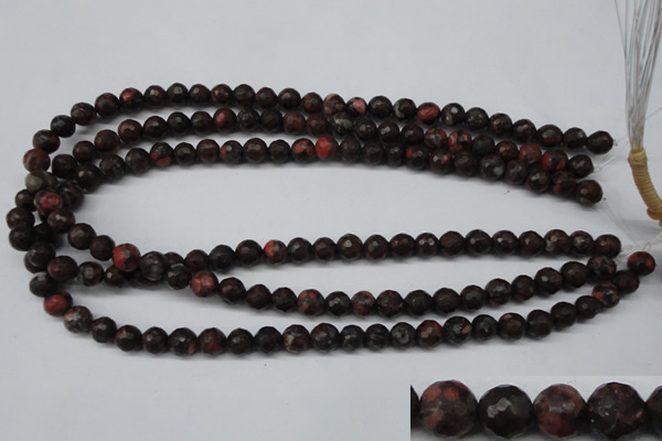 CLD102 15.5 inches 8mm faceted round leopard skin jasper beads