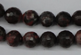 CLD104 15.5 inches 12mm faceted round leopard skin jasper beads