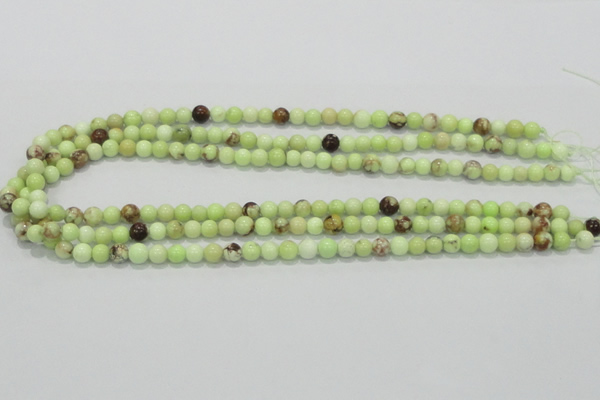 CLE31 15.5 inches 6mm round lemon turquoise beads wholesale