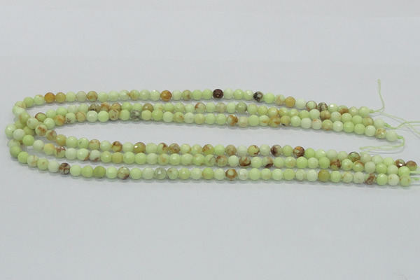 CLE33 15.5 inches 6mm faceted round lemon turquoise beads wholesale