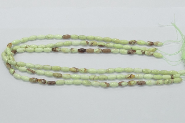 CLE35 15.5 inches 5*10mm rice lemon turquoise beads wholesale
