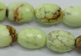 CLE71 15.5 inches 15*20mm faceted rice lemon turquoise beads