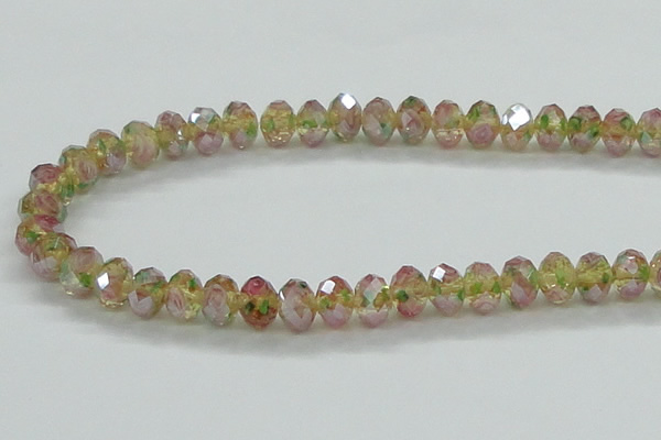 CLG03 12 inches 6*8mm faceted rondelle handmade lampwork beads