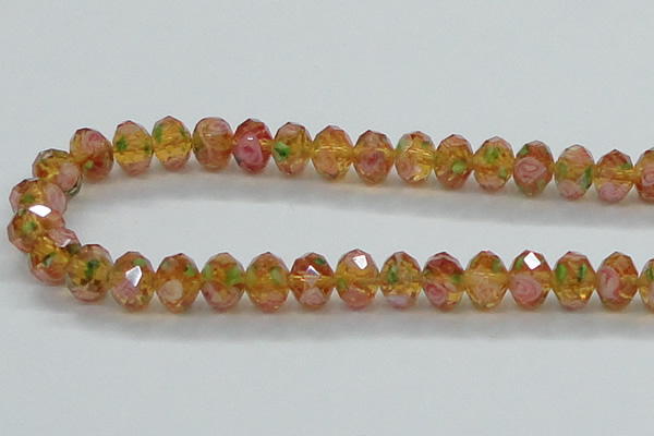 CLG08 12 inches 6*8mm faceted rondelle handmade lampwork beads