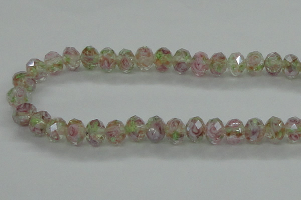 CLG11 12 inches 6*8mm faceted rondelle handmade lampwork beads