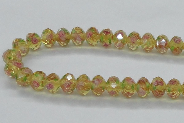 CLG14 13.5 inches 9*12mm faceted rondelle handmade lampwork beads