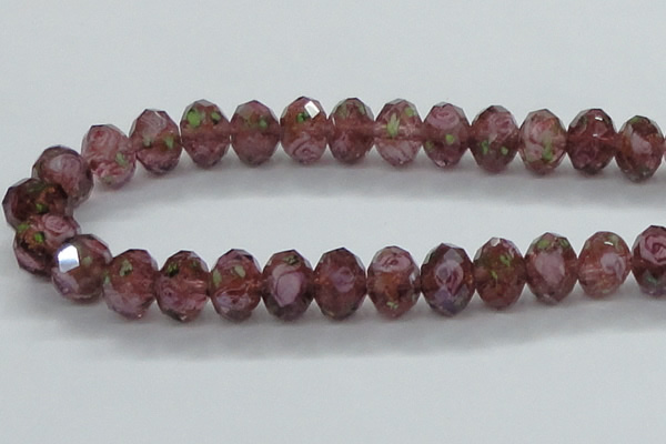 CLG15 13.5 inches 9*12mm faceted rondelle handmade lampwork beads