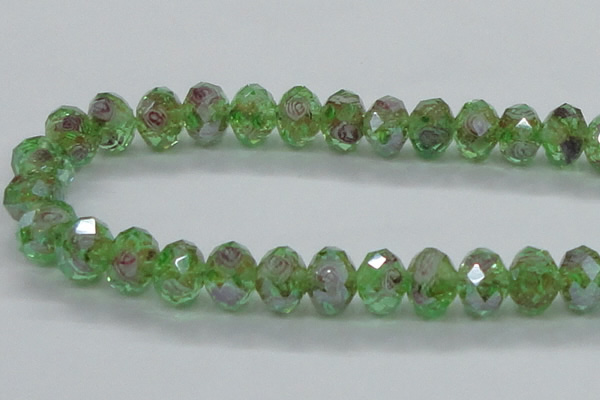 CLG16 13.5 inches 9*12mm faceted rondelle handmade lampwork beads