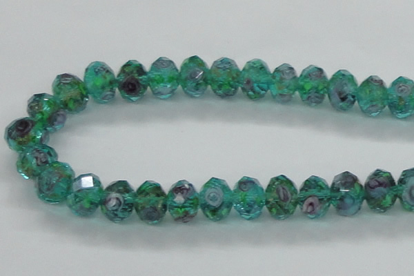CLG20 13.5 inches 9*12mm faceted rondelle handmade lampwork beads