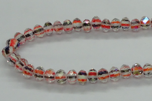 CLG37 14 inches 8*10mm faceted rondelle handmade lampwork beads