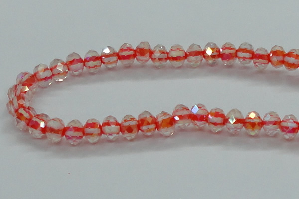 CLG40 14 inches 8*10mm faceted rondelle handmade lampwork beads