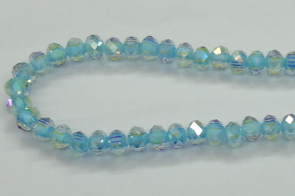 CLG42 14 inches 8*10mm faceted rondelle handmade lampwork beads