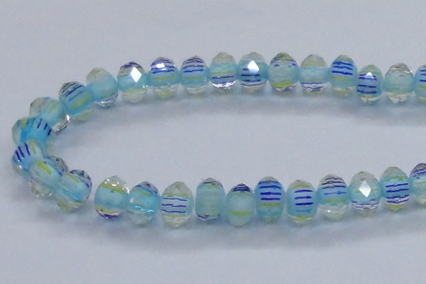 CLG44 13 inches 9*12mm faceted rondelle handmade lampwork beads