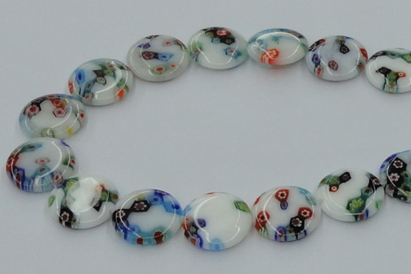 CLG519 16 inches 20mm flat round lampwork glass beads wholesale