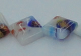 CLG529 16 inches 10*10mm diamond lampwork glass beads wholesale