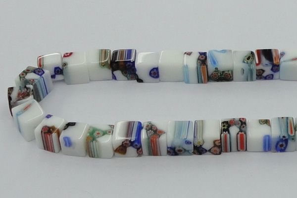 CLG533 16 inches 10*10mm cube lampwork glass beads wholesale