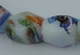 CLG535 16 inches 10*13mm faceted cuboid lampwork glass beads