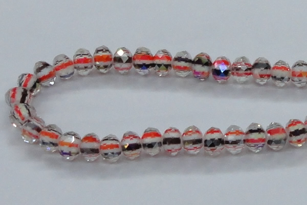 CLG55 13 inches 9*12mm faceted rondelle handmade lampwork beads